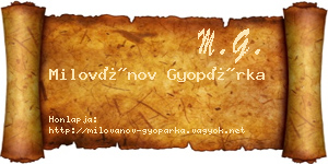 Milovánov Gyopárka névjegykártya